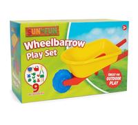 RANRHA Kids Wheelbarrow Play Set - 10 Piece Garden Toy Set with Wheelbarrow, Watering Can, Tools & Molds - Outdoor Yard Activity Toy for Toddlers & Children Ages 3+