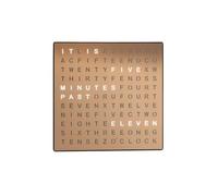 RANRHA LED Word Clock - Copper Face Word Display Clock with Bright LEDs, Wall-Mounted or Tabletop, USB Powered, Easy-to-Read Time Display