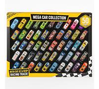 RANRHA Mega Car Collection - 50 Pack Die-Cast Toy Cars with Racing Track | Colorful Mini Vehicles for Kids, Durable Play Cars for Boys & Girls Ages 3 Set