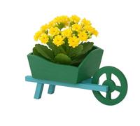 RANRHA Mini Wooden Wheelbarrow Planter - Rustic Decorative Flower Pot for Succulents, Herbs & Artificial Arrangements - Indoor & Outdoor Home, Garden, Patio Décor - 12cm x 11cm x 7.5cm