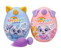 RANRHA Rainbocorns Kittycorn & Puppycorn Surprise - Plush Unicorn Animal Toys with Over 10 Surprises Inside - Collectible Scented Plush for Kids, Girls & Boys - Age 3+