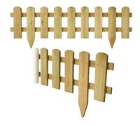RANRHA Wooden Garden Picket Fence Panel - Decorative Natural Timber Border for Lawns, Flower Beds & Pathways - Easy to Install - 120 x 30 cm (Approx)