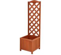 RANRHA Wooden Planter with Trellis - Tall Outdoor Garden Planter Box for Climbing Plants - Weather-Resistant Raised Bed with Lattice Trellis - 160x40x40 cm