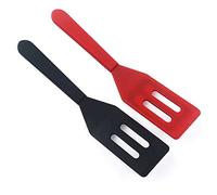 RANRIVERS 2 Pack Mini Brownie Serving Spatula, Silicone Turner, Heat-Resistant, Nonstick, Slotted, Flexible, for Fish, Eggs, Pancakes, Wok