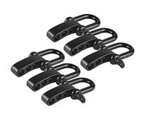 Ran's L Stainless Steel Bracelet Buckle Shackle Adjustable 6pcs D/U Shaped with 4 Holes for Rope Bracelets Camping Outdoor Paracord JSSH-01
