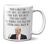 Ransalex Funny Trump Dad Coffee Mug President Donald Trump Themed Gag Gift for Dad Father's Day Novelty Cup (11oz, white - dad)