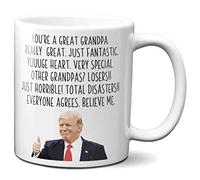 Ransalex Funny Trump Grandpa Coffee Mug President Donald Trump Themed Gag Gift for Grandfathers Novelty Cup (11oz, white)