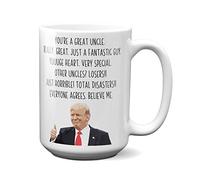 Ransalex Funny Uncle Trump Coffee Mug President Donald Trump Themed Gag Gift Pregnancy Announcement Uncle Novelty Cup (15oz, white)