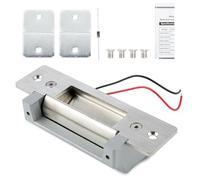 RANSOTO Electric Door Strike Lock ANSI Standard Heavy Duty 12V DC Fail-Secure or Fail-Safe Adjustable Compatible with Door Access Control System Cylindrical Locksets Silver