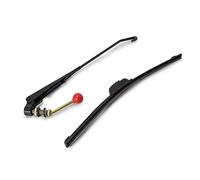 RANSOTO UTV Windshield Wiper Kit with Wiper Blade Compatible with Polaris Ranger RZR General Can Am Maverick X3 Commander Golf Cart Hand Operated Manual Wiper (1 Rubber Blade)