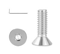 Ranstac #8-32x1/2" Flat Head Socket Cap Screws Bolts Full Machine Thread Coverage 304 Stainless Steel Machine Screws 30pcs HS/JXLS-03