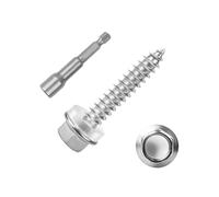 Ranstac M5.5x32mm Hex Washer Head Self Tapping Screws 410 Stainless Steel Hexagon Head Fast Self Tapping Wood Screws 50pcs HS/ZGLS-15
