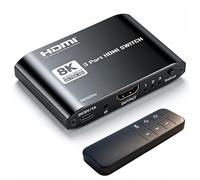 Rantecks HDMI 2.1 3X1 8K Switcher 8K@60Hz HDMI Switch with IR Remote Supports VRR HDR10 Dolby Vision 3D ARC Multiple Audio Formats Compatible with Laptops PC Xbox Series PS5 / PS4 Projector and More