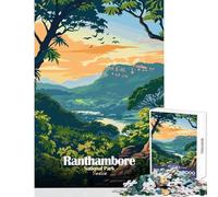 Ranthambore National Park India Landscape Hard Jigsaw Puzzle for Adults 1000 Pieces Improve Attention Span And Focus Peaceful Relaxing Leisure Fun (38x52cm)