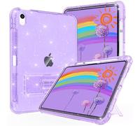 Rantice - Case for iPad A16 11" 11th Generation & iPad 10.9" 10th Generation Pencil Holder Stand Slim Glossy Shockproof Cover for Women Girls, Bright Purple