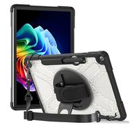 Rantice Case for Microsoft Surface Pro 12 Inch (2025), Heavy Rugged Shockproof Drop Protection Case with 360 Rotating Stand & Hand Strap & Shoulder Strap, Compatible with Type Cover Keyboard (Clear)