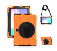 Rantice Case for Samsung Galaxy Tab Active5 PRO /Active4PRO /Active PRO 10.1, Shockproof Drop Protection Case with 360 Stand, Hand Strap & Shoulder Strap for SM-X350/X356B/T540/T547/T630/T638(Orange)