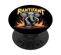 Rantifant Angry Elephant On Fire Rage Meme PopSockets Adhesive PopGrip