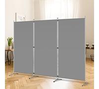 RANTILA 3 Panel Room Divider, 6 Ft Tall Folding Privacy Screen Freestanding Room Partition Wall Dividers, 102''W x 20''D x 71''H, Grey