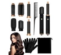 Rantizon 6 in 1 Hot Air Styler Set,1000W Hair Styler & Hair Dryer Brush for Blow Dry Straighten Curl Volumize,No Heat Damage,Ionic Step Hair Tool with Multiple Attachments for Multiple Hair Types