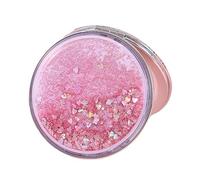 Rantizon Compact Mirror-Round Dynamic Quicksand Design | Double-Sided Folding Makeup Mirror with 2X Magnification | Portable Pocket-Sized Vanity Mirror