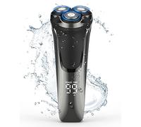 Rantizon Electric Shavers - Wet & Dry Waterproof Rechargeable Shavers with Pop-up Trimmer, Cordless Men's 4D Rotary Electric Razor with LCD Display & Travel Lock