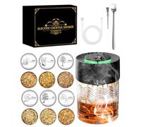 Rantizon Electric Whisky Smoker Kit with RGB Lights - Rechargeable Cocktail Smoker for Old Fashioned, Whisky & Meats - 6 Wood Flavours, USB-C Charging, Cleaning Brush Included (95x95x61mm)