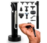 Rantizon Premium Electric Back Shaver for Men, 5-in-1 Body Grooming Kit with Extendable Handle, Adjustable Speed, Rechargeable Battery and Skin-Friendly Blades for Smooth Shaving