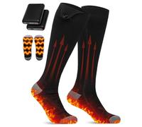 Rantizon Rechargeable Heated Socks for Women & Men, 5000mAh Battery Electric Socks with 4 Heat Settings, Stylish Design & Long-Lasting Warmth, Ideal Winter Gift (Orange)