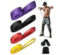 Rantizon Resistance Bands [Set of 4] long resistance band for Men Women with 4 Different Resistance Levels Gym Bands Resistance for Exercise Training Yoga Fitness Band for Chest Expanding Arm Leg