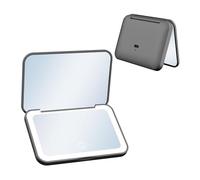 Rantizon Stocking Filler Lighted, Travel Makeup Mirror with Light and Magnification 2X, Stepless Dimming and 3-Color Adjustable Lights,