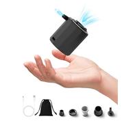 Rantizon Tiny Electric Air Pump, Camping USB Rechargeable Air Pump, Upgraded Inflatable Pump, Suitable for Swimming Rings, Air Mattresses, with Bottom Light (black)