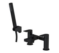 Ranton Contemporary Bath Shower Mixer Tap With Shower Kit - Matt Black - Balterley