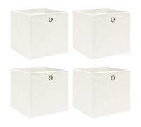 Rantry 4-Pack Foldable Storage Boxes, White Non-Woven Fabric Organizer, 32x32x32 cm, Space-Saving Design for Wardrobes, Shelves, and Closets