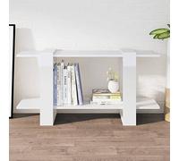 Rantry Book Cabinet High Gloss White 100x30x51 cm Engineered Wood, Bookshelf Storage Rack, Standing Display Storage Rack Shelf Shelving Unit for Living Room Home Office Furniture Bookcase