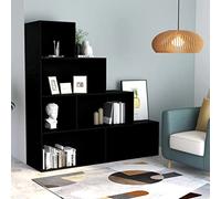 Rantry Book Cabinet/Room Divider Black 155x24x160 cm Engineered Wood, Bookshelf Storage Rack, Standing Display Storage Rack Shelf Shelving Unit for Living Room Home Office Furniture Bookcase
