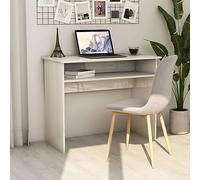Rantry Desk High Gloss White 90x50x74 cm Engineered Wood, Office Writing Desks, Computer Desk, Workstation Study Working Desk for Home Office Bedroom