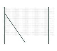 Rantry Fence with Posts Green 1.6 x 10 m Steel Outdoor Courtyard Lawn Flower Bed Boundary Garden Metal Fence ZSSLW-UK3350294UK
