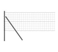 Rantry Fence with Posts Grey 0.6 x 50 m Steel Outdoor Courtyard Lawn Flower Bed Boundary Garden Metal Fence ZSSLW-UK3350450UK