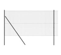 Rantry Fence with Posts Grey 1.2 x 25 m Steel Outdoor courtyard lawn flower bed boundary garden metal fence ZSSLW-UK3351847UK