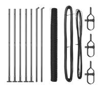 Rantry Fence with Posts Grey 1.4 x 10 m PVC-Coated Steel Outdoor Courtyard Lawn Flower Bed Boundary Garden Metal Fence ZSSLW-UK3353631UK
