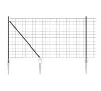 Rantry Fence with Posts Grey 1.4 x 10 m Steel Outdoor Courtyard Lawn Flower Bed Boundary Garden Metal Fence ZSSLW-UK3350663UK