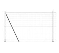 Rantry Fence with Posts Grey 1.4 x 10 m Steel Outdoor Courtyard Lawn Flower Bed Boundary Garden Metal Fence ZSSLW-UK3350912UK
