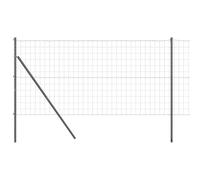 Rantry Fence with Posts Grey 1 x 10 m Steel Outdoor Courtyard Lawn Flower Bed Boundary Garden Metal Fence ZSSLW-UK3350388UK