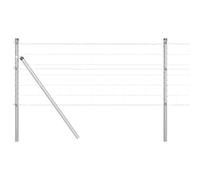 Rantry Fence with Posts Silver 0.6 x 50 m Steel Outdoor Courtyard Lawn Flower Bed Boundary Garden Metal Fence ZSSLW-UK3350520UK