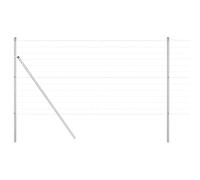 Rantry Fence with Posts Silver 1.2 x 10 m Steel Outdoor Courtyard Lawn Flower Bed Boundary Garden Metal Fence ZSSLW-UK3350487UK