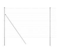 Rantry Fence with Posts Silver 1.6 x 10 m Steel Outdoor Courtyard Lawn Flower Bed Boundary Garden Metal Fence ZSSLW-UK3350474UK