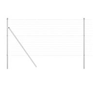 Rantry Fence with Posts Silver 1 x 10 m Steel Outdoor Courtyard Lawn Flower Bed Boundary Garden Metal Fence ZSSLW-UK3350462UK
