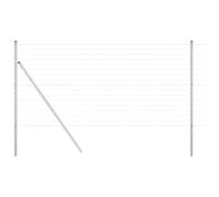 Rantry Fence with Posts Silver 1 x 10 m Steel Outdoor Courtyard Lawn Flower Bed Boundary Garden Metal Fence ZSSLW-UK3350524UK