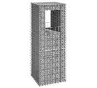 Rantry Gabion Basket Post 50x50x140 cm Iron, Gabion Baskets, Metal Gabion Cages for Stones, Garden Decor Wall Partition Set